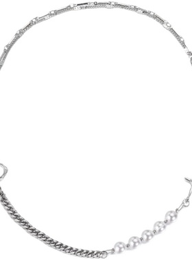 kvk项链锁骨链拼接反光珍珠镶钻