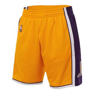 MN湖人队09-10赛季主场球裤经典美式舒适透气运动短裤球迷版男NBA