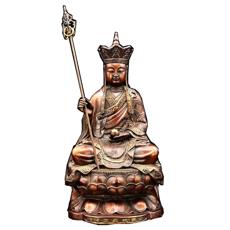 娑婆三圣九华山地藏王菩萨铜像