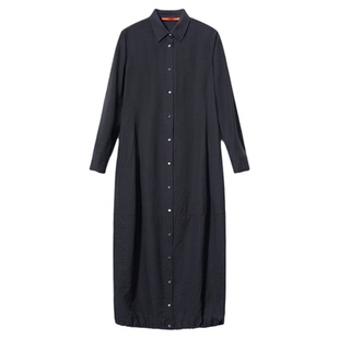 COMMXN·干丝气球衬衫裙休闲百搭宽松长款连衣裙2025夏季新款女装