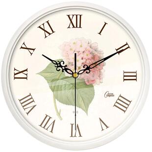 康巴丝钟表挂钟客厅卧室静音扫描复古电波钟自动对时仿木纹2100S