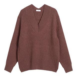 COLN 千万别忽略V领毛衣自带的高级感 关键后面的小v太别出我心裁