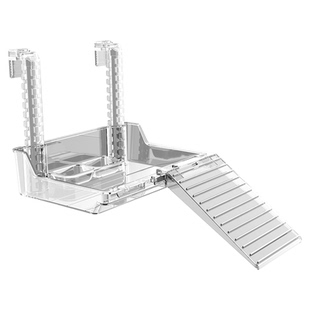 森森乌龟晒台爬台挂壁式亚克力晒背台高水位鱼龟缸休息台爬梯浮台