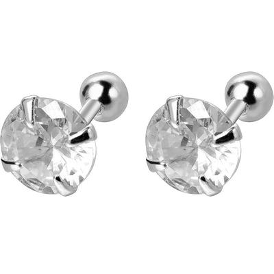 【S999银】螺丝拧扣耳钉