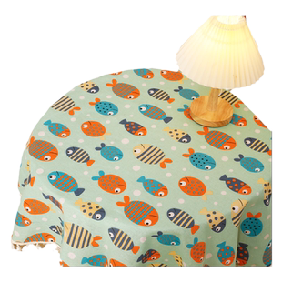 布艺小圆桌布桌垫学生宿舍台布田园ins风棉麻法式茶几布柜子盖巾