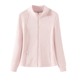 NOB真维斯粉色厚外套女冬季2026新款摇粒绒内胆双面加绒修身上衣