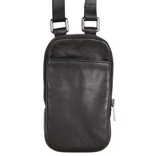 深山九处真皮手机包护照机票收纳包 牛皮斜跨小包挂脖包 男女款