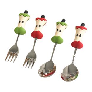 甜品叉勺食品级304不锈钢个人专用勺子个性蛋糕勺可爱创意叉子