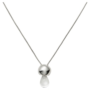 EWEST 新款透明白色水晶吊坠水滴形项链女轻奢颈链小众锁骨链项坠