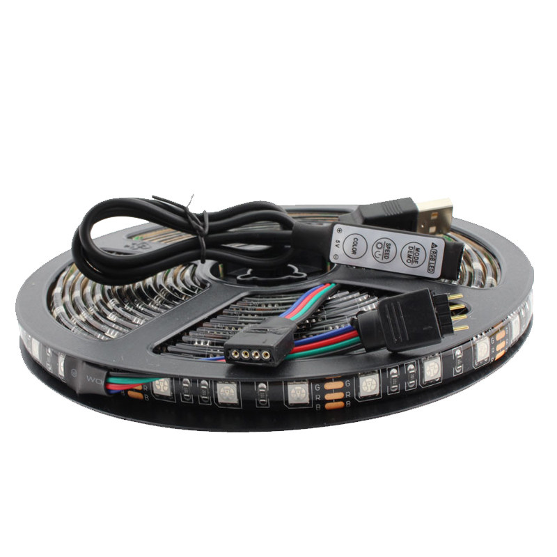 5V蓝牙USB七彩变色贴片电竞灯带智能控制RGB套装2米led灯条套装