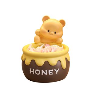 黄油小熊钥匙收纳玄关摆件入户进门口鞋柜客厅家居装饰品乔迁礼物