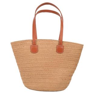 蜗牛爬爬家编织草包女2025新款大容量沙滩草编包单肩包手拎托特包