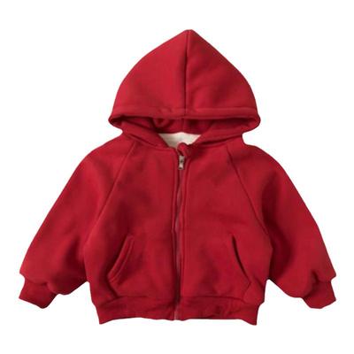 女童男童开衫洋气连帽加绒卫衣