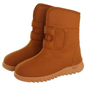 缎梵冬季保暖僧鞋棉鞋出家人和尚鞋防滑底僧人加绒僧靴男女款