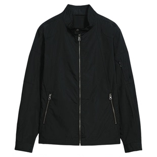 MCS源自万宝路美式净色短款外套春季新品修身百搭休闲立领夹克男