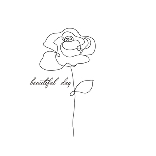 抽象玫瑰花图案beautiful day好看的店铺玻璃门橱窗镜子装饰贴纸