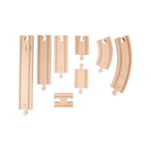 Hape火车轨道配件基础扩展包儿童益智力男玩具宝宝婴幼儿木质模型