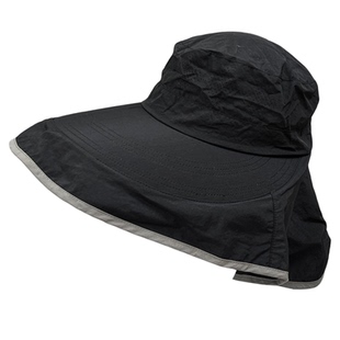 25新款户外骑车钓鱼防晒帽女夏季遮阳大帽檐速干护脖披肩渔夫帽子