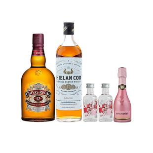 【自营】香奈红起泡酒+芝华士12年+桑达拉金色号角威士忌洋酒组合