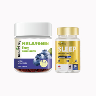 美国natureskey自然之钥褪黑素睡眠软糖小金瓶晚安片组合装120粒