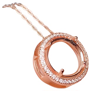 s925纯银圆形4 5 6 7 8 9 10 11 12 13 14 15mm吊坠空托 穿绳手工