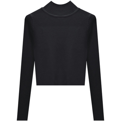 针织衫小高领宝高领短款高腰露脐