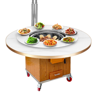 移动柴火灶烧木柴家用铁锅炖灶台桌柴火鸡专用灶地锅灶大锅台庭院