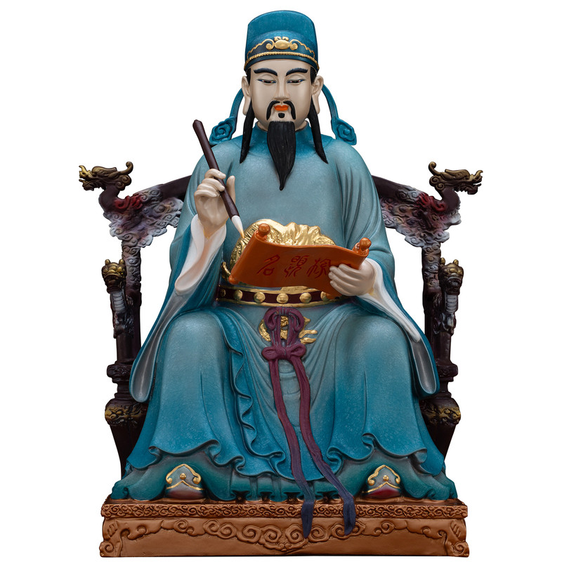 纯铜冰金彩文昌帝君神像家用摆件