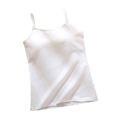 纯棉莱卡棉发育期长款吊带背心薄