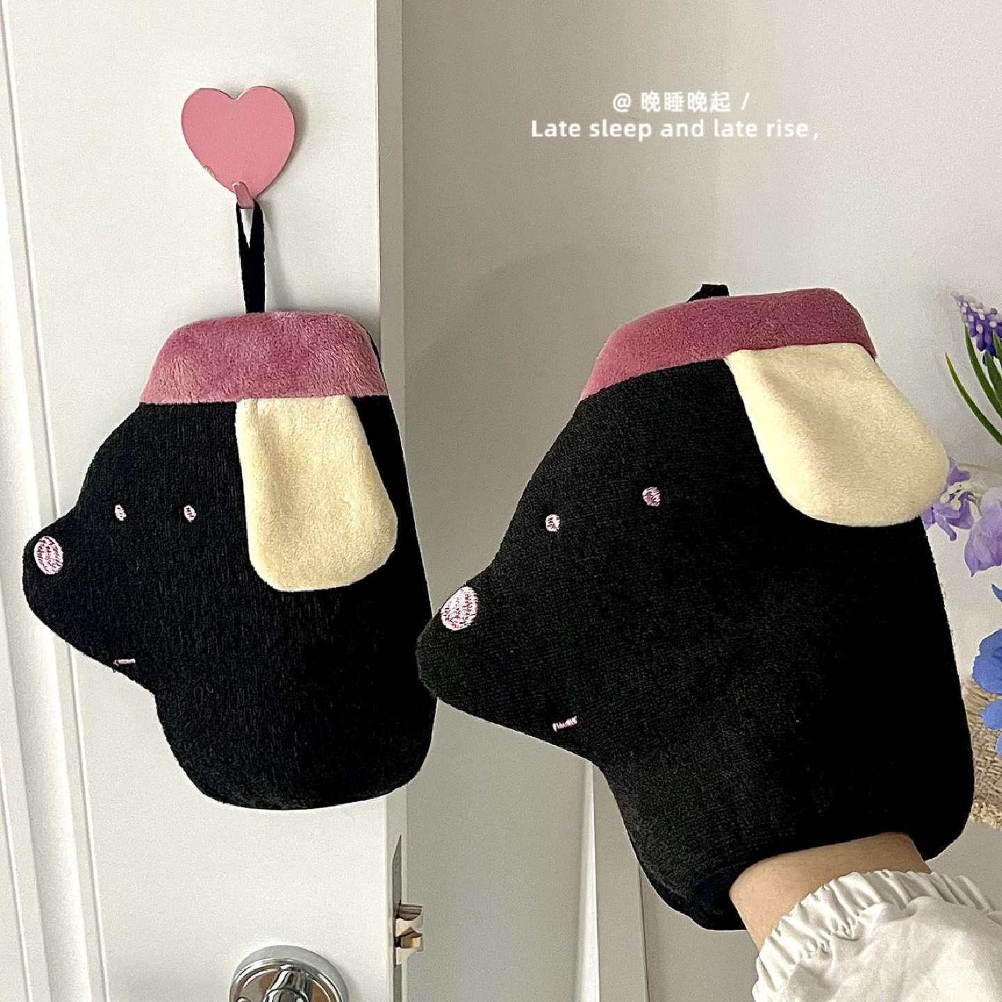 可爱卡通小狗沐浴手套女搓澡巾洗浴手套去角质