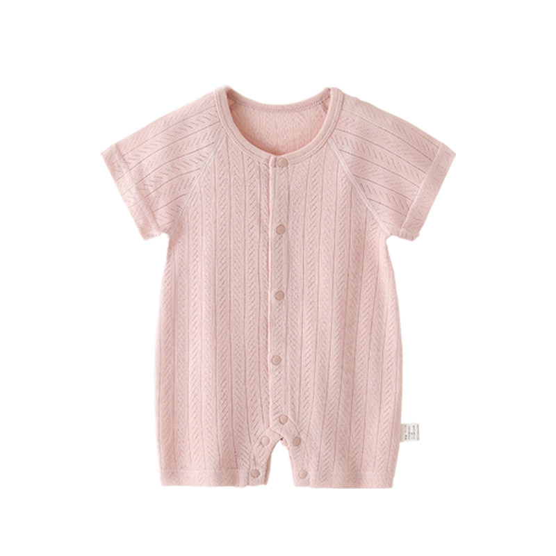 婴儿连体衣莫代尔0-2岁新生儿衣服夏季空调服男女宝宝短袖睡衣