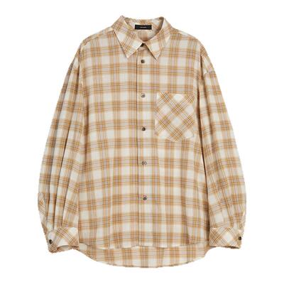 DUPU慵懒风轻薄格子衬衫