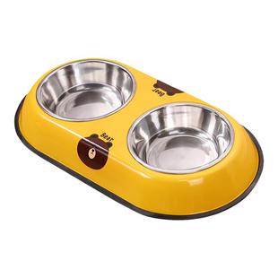 狗碗狗食盆猫碗猫食盆宠物专用碗狗粮盆小型犬防打翻双碗饮水一体