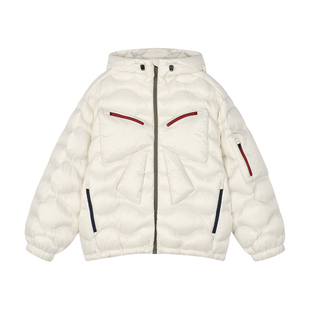 UOOYAA/乌丫2025冬季新款经典蝴蝶结户外鹅绒羽绒服