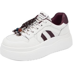 热风厚底小白鞋女款2025年冬季新款百搭增高休闲鞋子户外运动板鞋