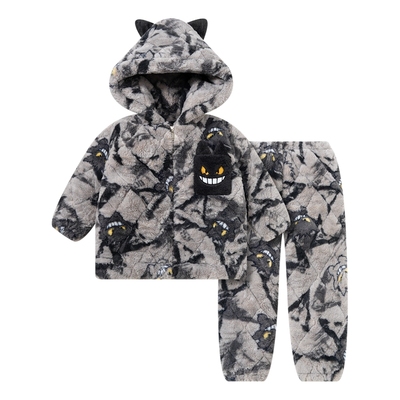 2025新款冬季三层夹棉睡衣套装