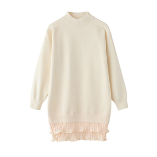 150cm矮小个子秋冬新款女装中长款针织宽松连衣裙内搭毛衣裙外穿