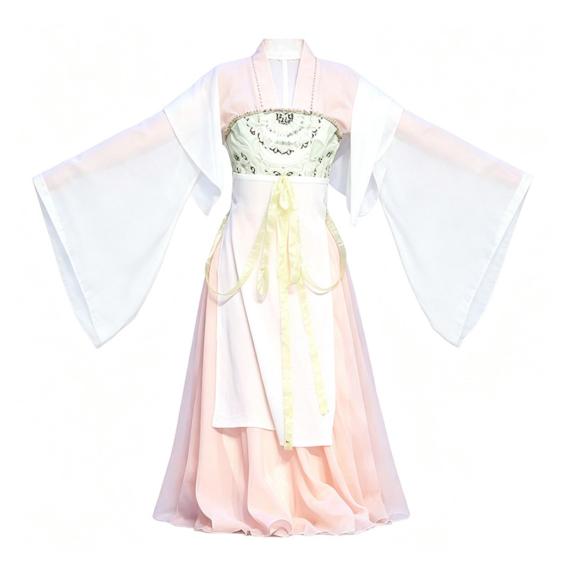 阳春三月儿童古典舞蹈服汉服仙气飘逸古风中国风团扇道具演出服装