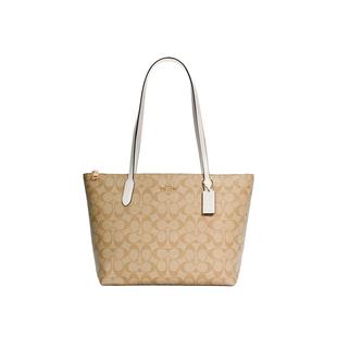 COACH/蔻驰官方 女包中号老花PVC大容量单肩手提包托特包CBT18