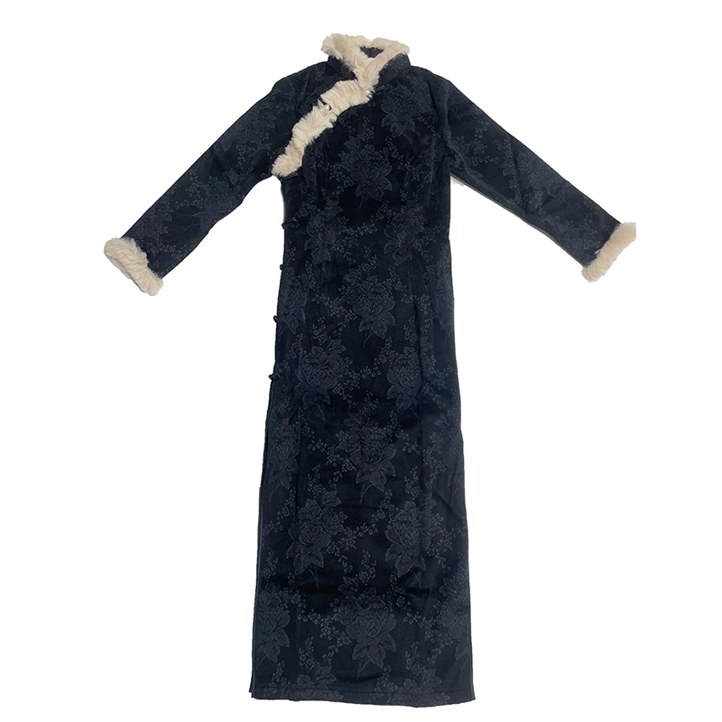 小乔旗袍冬季加厚黑色古法新中式气质秋冬2025新款年轻款少女国风