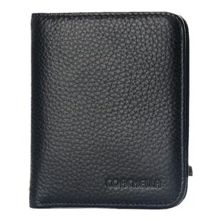 真皮小钱包男士短款迷你简约超薄钱夹多功能折叠软皮夹驾驶证卡包