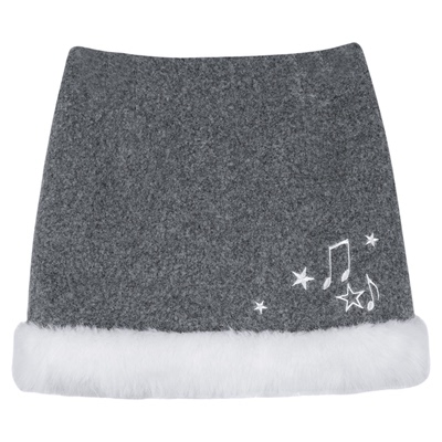 SagiDolls少女斗志 #初雪邂逅#灰色音符雪融毛条呢子短裙纯欲甜美