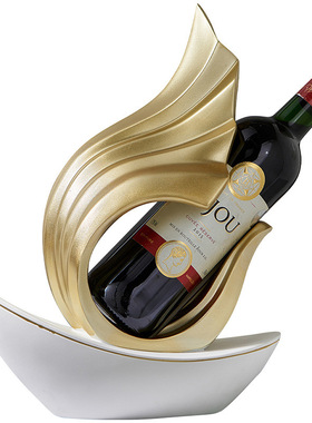 酒柜轻奢白金色帆船人物雕塑摆件