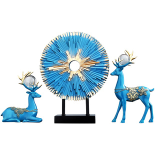 欧式鹿摆件轻奢客厅电视柜桌面的奢华装饰品现代酒柜玄关家居摆设