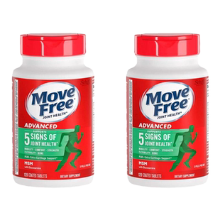 2瓶美国进口Move Free绿瓶120粒益节氨糖软骨素MSM软骨素养护关节