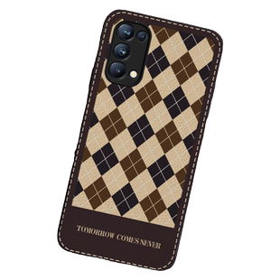 适用于opporeno5手机壳新款reno5k保护套皮纹硅胶reno5pro全包防摔女款男reno5pro+网红高级感格纹超薄外壳潮