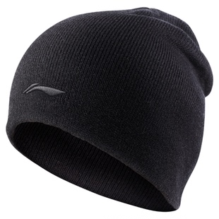 李宁针织帽男秋冬保暖帽子加绒加厚毛线帽跑步冷帽大头围2025新款