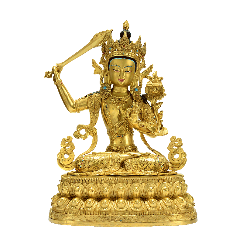 全鎏金室内家用文殊师利装饰摆件