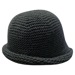 韩版卷边针织盆帽女秋冬季简约百搭显脸小渔夫帽包头帽套头毛线帽