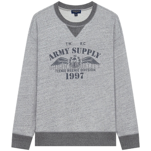 TeenieWeenie小熊男装简约时尚圆领卫衣春季休闲宽松美式复古上衣